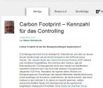 Carbon Footprint – Kennzahl für das Controlling