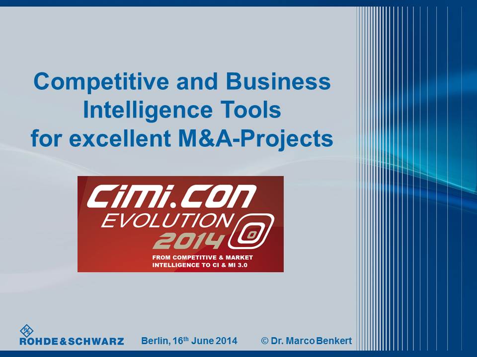 Cover zu M&A-Presentation